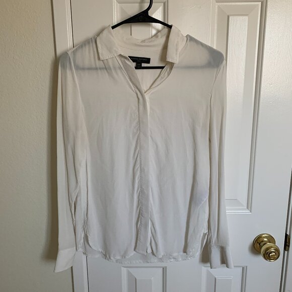 Banana Republic Tops - Banana Republic Women 100% Silk Button Down Shirt, White, Size XXS